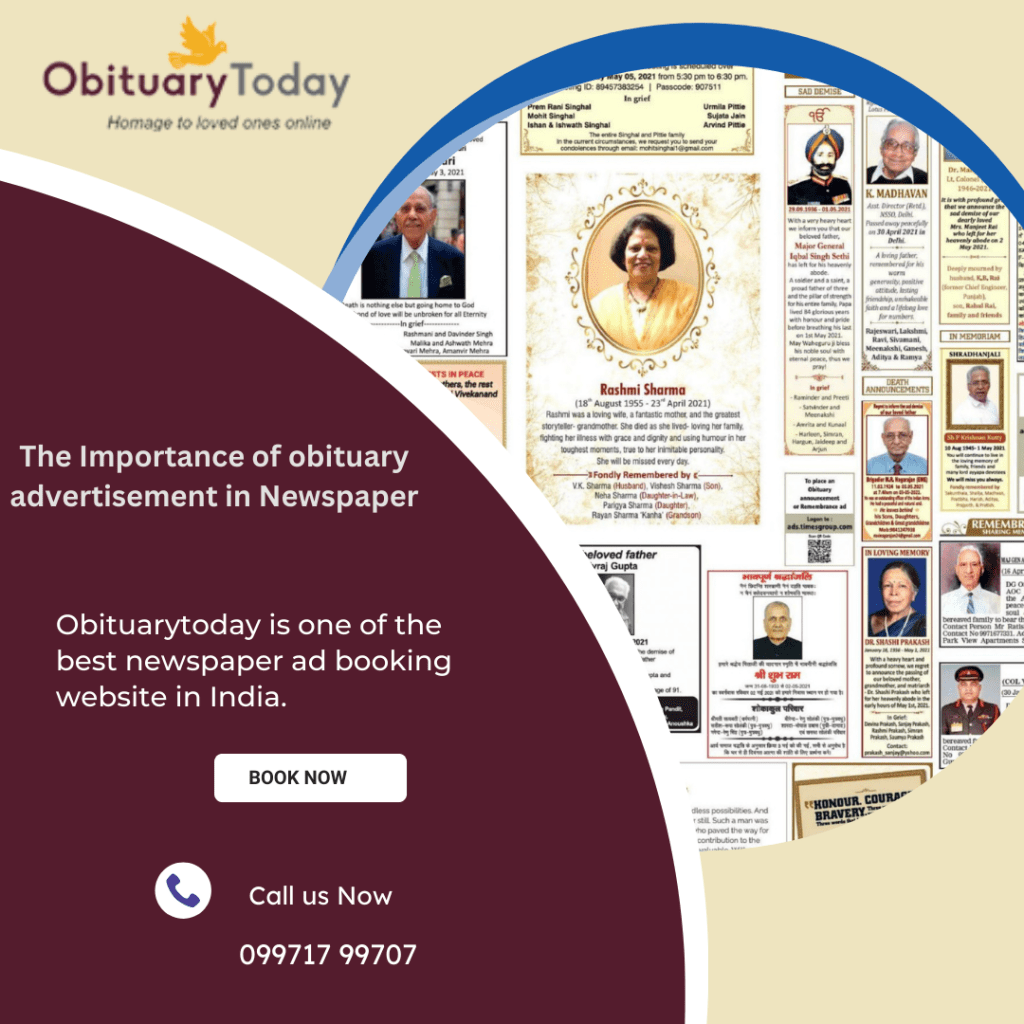 The Importance of obituary advertisement in&nbsp;Newspaper